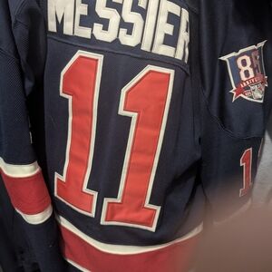 New York Rangers Mark Messier Navy and Red Hockey Jersey